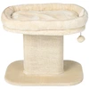 Image de CostwayArbre à Chat en Forme de Tour avec Lit Grand Perchoir en Peluche Tour à Gratter en Sisal pour Chaton Balle Interactive Beige