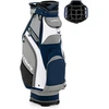 Image de CostwaySac de Golf Portable Debout au Sol avec 14 Compartiments Séparés 7 Poches Capuche de Pluie Bandoulière Poignée en PVC Bleu