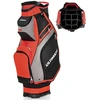 Image de CostwaySac de Golf Portable Debout au Sol avec 14 Compartiments S ©par ©s 7 Poches Capuche de Pluie Bandouli ¨re Poign ©e en PVC Rouge