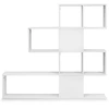 Image de CostwayBibliothèque à 5 Niveaux 120x19,5x109 CM Étagère de Rangement avec Dispositif Anti-basculement et Patins Antidérapants Blanc
