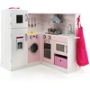 Image de CostwayCuisine Enfant en Bois 85 x 84 x 85 cm Table de Cuisson Électrique Équipement de Cuisine Complet Nombreux Accessoires