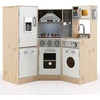 Image de CostwayCuisine Enfants en Bois XXL Angle 105 x 49 x 85 cm ( L x l x H ) Cuisine Complet avec Four Lave Linge 3 An+