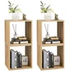 Image de Giantex Lot de 2 Bibliothèque en Cube, Étagère Empilable Utilisation Combinée Empliable Séparée Dispositif Anti-basculement, 38x33x77cm