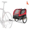 Image de CostwayRemorque de Vélo pour Animaux de Compagnie jusqu'à 40 KG avec Roues de 50 cm et Toit Ouvrant pour Chiens/Chats Rouge