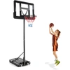 Image de CostwayPanier de Basket-Ball sur pied Réglable en Hauteur 130-305 cm 12 Niveaux avec Roulettes Mobile 2 Filets Base de Lestage