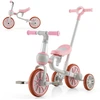 Image de CostwayTricycle Evolutif 5-en-1 avec Putter pour Enfants 2-4 Ans Pédale et Roue Arrière Amovible Siège et Poignée Réglables Rose