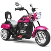 Image de CostwayMoto Électrique Scooter 3 Roues pour Enfants 6V 3 Km/h Effet Sonore et Lumineux 3 Ans + Style de Chopper Rose