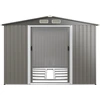 Image de CostwayAbri de Jardin Métal Extérieur 9.74m³ Acier Galvanisé avec Fondation 4 Persiennes Double Porte et Rampe 260 x 207 x 181 cm