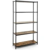 Image de CostwayBibliothèque Style Industriel à 5 Niveaux 80x29x154CM Étagère de Rangement avec Dispositifs Anti-basculement Pieds Réglables Noir