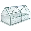 Image de Costway2 en 1 Lit Surélevé de Jardin avec Serre 2 Fenêtres Enroulables à 2 Niveaux Chaud et Aéré Galvanisé 180 x 90 x 91 cm