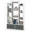 Image de Giantex Bibliothèque à 12 Niveaux avec 2 Tiroir Amovible, 81x24x132cm, Blanc