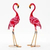 Image de CostwayStatue de Flamant Rose Lot de 2 pour Jardin Cadre en Métal Imperméable Plumes de Couleur Dégradée Animaux Realiste