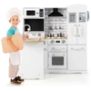 Image de CostwayCuisine d’Angle Enfants avec Ustensiles de Cuisine Téléphone Simulé Machine à Laver Réfrigérateur
