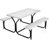 Image de CostwayTable de Jardin avec 2 Banc Table de Pique-Nique/Camping pour 4 à 6 Personnes 137 x 150 x 71cm Blanc
