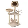 Image de Giantex Arbre à Chat 121CM à 5 Niveaux avec Boules et Hamac Suspendues Centre d'Activités
