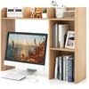 Image de CostwayOrganisateur Rangement de Bureau, 94x25x74 CM Étagère Bibliothèque à 3 Niveaux avec 2 Dispositifs Anti-renversement Naturel