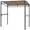 Image de CostwayTonnelle Barbecue Exterieur de 216 cm Cadre en M ©tal Imperm ©able Abri Barbecue avec   tag ¨re de Service et Crochets de Rangement Belv ©d ¨re pour Jardin Cour Marron