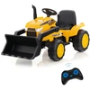 Image de CostwayTracteur Electrique 12V/7Ah Tractopelle pour Enfants Télécommande 2,4G Démarrage Progressif LED Musique 30 kg 3-8 Ans
