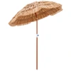 Image de CostwayParasol de terrasse en chaume, parasol tiki hawaïen de 175 cm avec sac de transport design inclinable parasol de table ou de marché extérieur pliable et portable