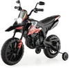 Image de CostwayMoto Électrique pour Enfant 3 à 8 Ans avec Musique et Bleutooth Vitesse 5,5 - 6 km/h Batterie 12V Inclus Charge 30 KG Rouge+Blanc