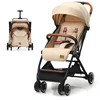 Image de CostwayPoussette Bébé Pliable à Une Main avec Cadre En Aluminium Léger Dossier et Repose-Pieds Réglables Pour 6-36 Mois Beige