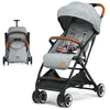 Image de CostwayPoussette Bébé Pliable à Une Main avec Cadre En Aluminium Léger Dossier et Repose-Pieds Réglables Roues Arrière Pour 6-36 Mois Gris