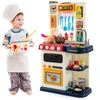 Image de CostwayCuisine Enfants 38 Accessoires Jouet Dînette Lumières et Sons Réalistes Cadeaux de Noël / d'Anniversaire 3 Ans+ Bleu