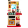 Image de CostwayCuisine Enfants 38 Accessoires Jouet Dînette Lumières et Sons Réalistes Cadeaux de Noël / d'Anniversaire 3 Ans+ Rose