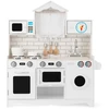 Image de CostwayCuisine pour Enfants en Bois 3 Ans+ Cuisiniere Enfants avec Lumière & Effet Sonore Machine à Laver Micro-Ondes