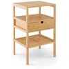 Image de CostwayTable de Chevet en Bambou Table de Nuit avec Tiroir et 3 Étagères Chevet de Lit pour Chambre Adulte Table d'Appoint 40 x 40 x 68 cm
