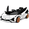 Image de CostwayVoiture de Sport Électrique 12V pour Enfants 3-8Ans 2 Portes Papillons Effets Sonores et Lumineux 108x64x41cm Blanc