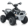 Image de CostwayQuad Electrique pour Enfants 12V7Ah LED Musique Pédale Klaxon 3-4 km/h pour Enfants de 3 à 8 ans Naturel + Gris