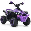 Image de CostwayQuad Electrique pour Enfants 12V7Ah LED Musique Pédale Klaxon 3-4 km/h pour Enfants de 3 à 8 ans Violet