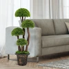 Image de CostwayArbre Artificiel en Cèdre 90 cm avec 4 Boules de Cèdre Faux Cyprès Topiaire avec Tronc en Rotin Pot Rempli de Ciment