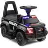 Image de CostwayPorteur Enfants avec Mégaphone & Autocollant de Police Voiture à Pousser avec Lumières et Sonore Dispositif Anti-basculement Charge 25 kg pour 18-60 Mois