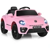 Image de CostwayVolkswagen Beetle Voiture Électrique 12V/4,5 Ah pour Enfants 3-8 Ans Télécommande 2.4G LED USB Radio Klaxon Rose