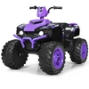 Image de CostwayQuad Électrique 12V pour Enfants 3-7 Ans avec Lumière Musiques et Histoires 104x67x74cm pour Différents Terrains Violet