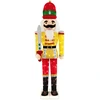 Image de CostwaySoldat Casse-Noisettes de Noël Lumineux Figurine Grandeur Nature de 166 cm de Hauteur avec Socle en Métal Lumières LED