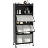 Image de Giantex Étagère Cuisine 5 Niveaux, Armoire de Cuisine, 60 x 32 x 154 cm, Noir