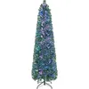 Image de Giantex Arbre de Noël Lumineux en PVC à Fibre Optique avec Base en Fer, Vert, (180 cm)