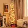 Image de Giantex Sapin de Noël Artificiel Pré-éclairé 180 cm, 373 Pointes de Branches
