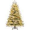 Image de CostwaySapin de Noël Artificiel de 180 cm Sapin de Noël à Charnières avec 1022 Branches en PE PVC & 350 Lumières LED Blanches Chaudes Sapin de Noël Pré-illuminé Floqué