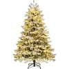 Image de Giantex Sapin de Noël 180 cm, Charnières avec 1022 Branches en PE PVC, 350 Lumières LED