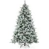 Image de Giantex Sapin de Noël artificiel illuminé structure automatique avec Base en Fer, 180cm