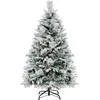 Image de Giantex Sapin de Noël avec Lumières et Fonction Minuterie, Aiguilles en PVC, Vert, 135 cm