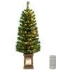 Image de CostwaySapin de Noël Artificiel en Pot Pré-Éclairé de 120 Cm Arbre de Noël Avec 100 Lumières Led Minuterie 3 Modes d'Éclairage 160 Pointes de Branches