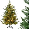 Image de Giantex Arbre de Noël Lumineux avec 8 Modes d'Éclairage, Base en Fer (137cm)