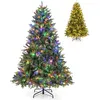 Image de Giantex Sapin de Noël Artificiel Pré-éclairé 150/180 cm,11 Modes d'Éclairage,180cm