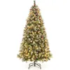 Image de Giantex Sapin de Noël 195cm, 909 Branches Articulées avec 420 LED Blanc Chaud