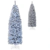Image de CostwaySapin de Noël Artificiel Pré-éclairé 180 cm 475 Pointes de Branches 250 Lumières LED Blanc Froid Forme Crayon Base en Métal Pliable Arbre de Noël